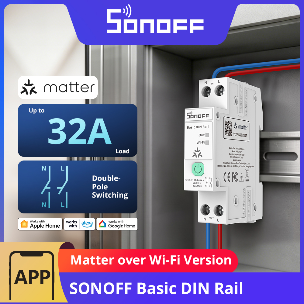 Sonoff Basic Switch - Interruptor de Riel DIN de un